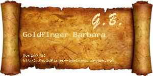 Goldfinger Barbara névjegykártya